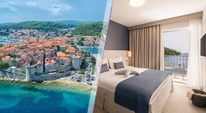 HOT PONUDA! Doživite LJETOVANJE NA KORČULI u Aminess Lume Hotelu 4*! 3 noćenja s POLUPANSIONOM za 2 osobe u Superior sobi na MORSKOJ strani. Uživajte u skrivenoj uvali uz bazen i plažu s ležaljkama!
