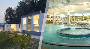 Terme Jezerčica: 2 noćenja u mobilnoj kućici Exclusive za 2 odrasle osobe i 4 djece do 5 godina! Neograničeni unutarnji i vanjski BAZENI, Aquasplash park, fitness, dječja animacija, Wi-Fi i parking!